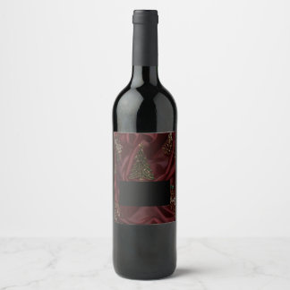 Burgundy Crystal Christmas Tree Wine Label