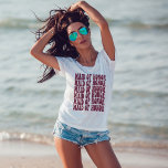 Burgundy Custom Boho Bachelorette Maid of Honour T-Shirt<br><div class="desc">If you're looking for a groovy bachelorette party shirt that will set the tone for your fun-filled weekend, look no further than this burgundy personalised matron of honour matching shirt! This retro bridesmaid shirt is perfect for any cool girl who wants to show off her funky side on her big...</div>