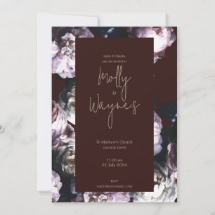 Burgundy Custom Floral Invitation
