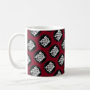 Burgundy Custom logo business pattern employee Coffee Mug