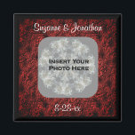 Burgundy Daisies Wedding Photo Personalised Magnet<br><div class="desc">Elegant textured effect burgundy daisies floral design frame save the date wedding announcement favour refrigerator magnet. Ready for your special photo. Fill in your information in the template. Make more changes to text and font size, style, and colour by clicking on Customise. Add your photo by clicking on Change and...</div>