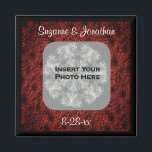 Burgundy Daisies Wedding Photo Personalised Magnet<br><div class="desc">Elegant textured effect burgundy daisies floral design frame save the date wedding announcement favour refrigerator magnet. Ready for your special photo. Fill in your information in the template. Make more changes to text and font size, style, and colour by clicking on Customise. Add your photo by clicking on Change and...</div>