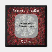 Burgundy Daisies Wedding Photo Personalised