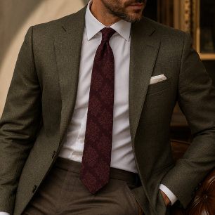 Burgundy Damask Medallion Tie
