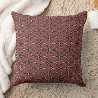 Burgundy Dandelion Seed Pattern with Black Outline Cushion