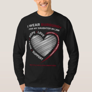 Burgundy Daughter In Law Multiple Myeloma T-Shirt