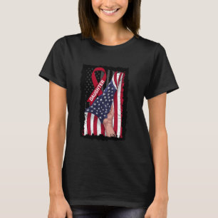 Burgundy Daughter Multiple Myeloma Awareness Ribbo T-Shirt