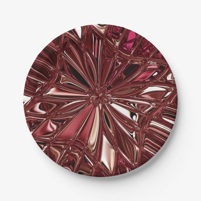 Burgundy Decorative Paper Plate (Front)