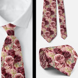 Burgundy Deep Red Roses Blush Mauve Neck Tie<br><div class="desc">This Burgundy Deep Red Mauve Roses Blush Pink with Greenery Watercolor Pattern Neck Tie is a perfect blend of elegance and artistry. Crafted with a stunning watercolor design, this tie features rich burgundy roses paired with lush greenery, creating a sophisticated and eye-catching pattern. The vibrant hues of deep red and...</div>