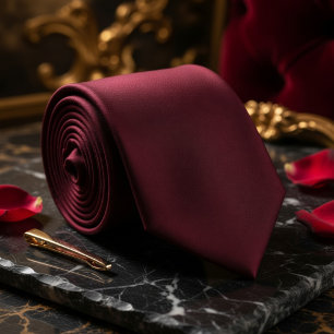 Burgundy Deep Wine Red Matte  Tie