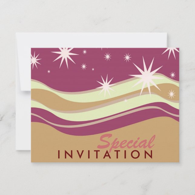 Burgundy Desert Stars Special Invitations (Front)