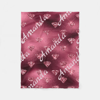 Burgundy Diamond Personalised Fleece Blanket