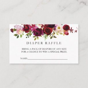 Burgundy Diaper Raffle Card