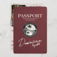 Burgundy Dominican Republic Passport Save The Date