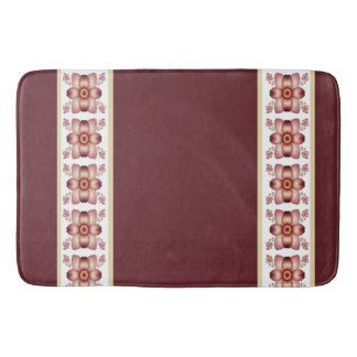 Burgundy Elegant Floral Bath Mat