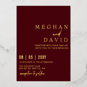 Burgundy Elegant Handwritten Simple Wedding  