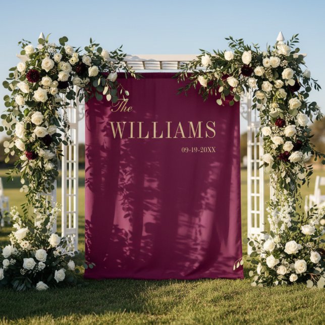 Burgundy elegant stylish wedding backdrop  tapestry (Creator Uploaded)