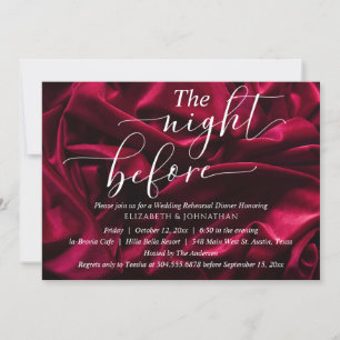 Burgundy Elegant The Night Before Rehearsal Dinner Invitation