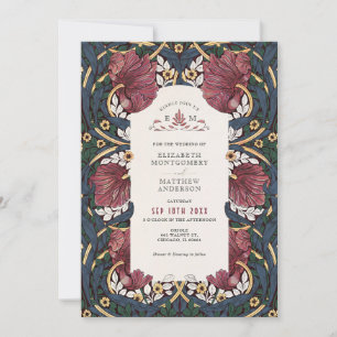Burgundy Emerald Navy Blue Pimpernel Morris Invitation