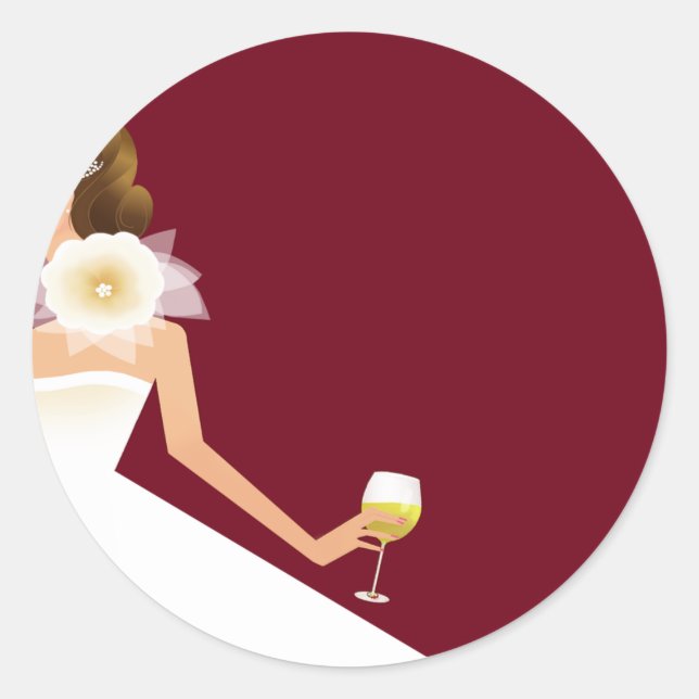 Burgundy envelope enclosure classic round sticker (Front)