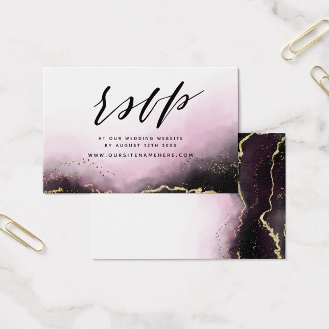 Burgundy Ethereal Mist Website RSVP Insert Cards (Office)