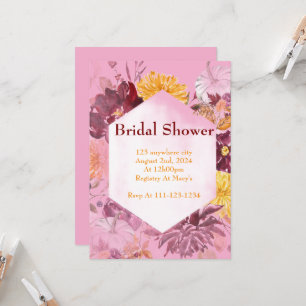 BURGUNDY FALL FOLIAGE BRIDAL SHOWER INVITATION