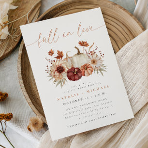 Burgundy Fall in Love Floral Couple's Shower Invitation
