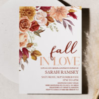Burgundy Fall In Love Floral Flowers Bridal Shower
