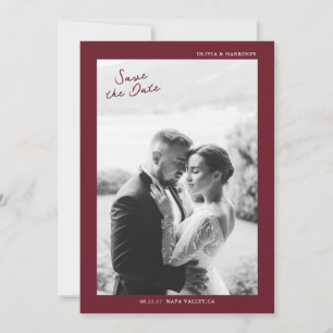 Burgundy Fall Wedding Save the Date Invitation