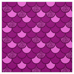 Burgundy fish scale pattern with glitter effect fabric