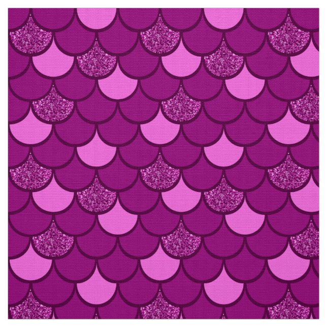 Burgundy fish scale pattern with glitter effect fabric (Swatch)