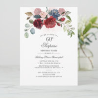Burgundy Floral 60th Birthday Party