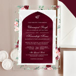 Burgundy Floral Anand Karaj Punjabi Sikh Wedding Acrylic Invitations<br><div class="desc">Amaze your guests with this elegant Sikh wedding invite featuring a beautiful floral design with modern typography. Simply add your event details on this easy-to-use template to make it a one-of-a-kind invitation.</div>