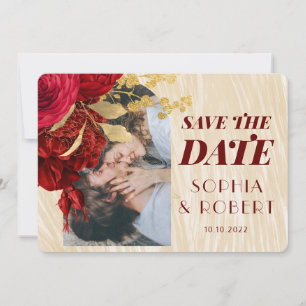 Burgundy Floral Arch Photo Save The Date