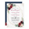 Burgundy Floral Blue Gold Modern Geometric Wedding