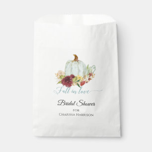 Burgundy Floral Blue Pumpkin Fall in Love Foliage Favour Bags
