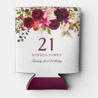 Burgundy Floral Boho 21st Birthday Party