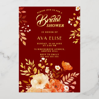 Burgundy Floral Bridal Shower