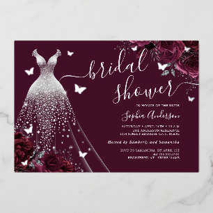 Burgundy Floral Butterfly Dress Bridal Shower 