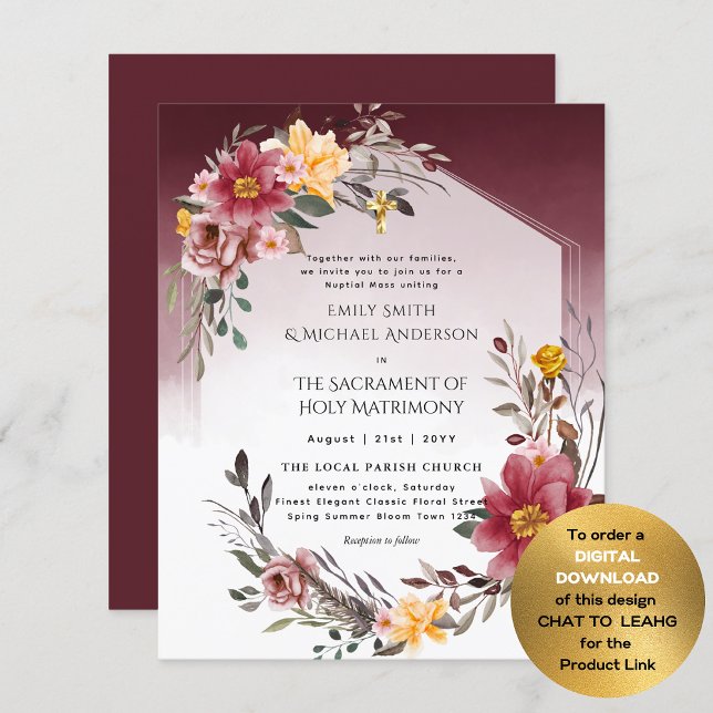 Burgundy Floral  Catholic Nuptial Mass Wedding (Creator Uploaded)