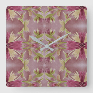 Burgundy Floral Clock
