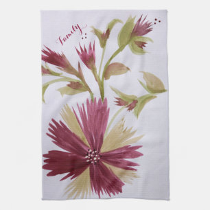Burgundy Floral Designer Towel