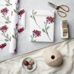 Burgundy Floral Elegant Rustic Simple Wedding Wrapping Paper<br><div class="desc">Rustic and elegant burgundy floral gift wrap.  Such a pretty paper to wrap bridal shower or wedding gifts. So elegant yet rustic. Simple and chic.</div>
