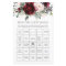 Burgundy Floral Fun Bridal Find the Guest Bingo 