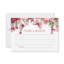 Burgundy Floral Funeral Share a Memory Card