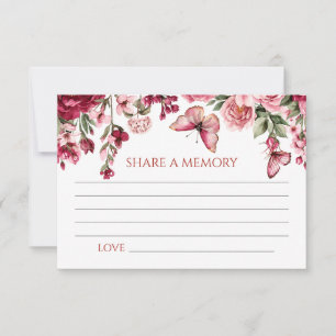 Burgundy Floral Funeral Share a Memory Card