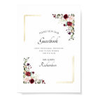 Burgundy Floral Gold Foil Sign Our Guestbook Sign