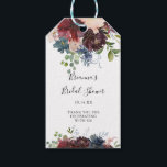 Burgundy Floral Greenery Bridal Shower Gift Tags<br><div class="desc">These burgundy floral greenery bridal shower gift tags are perfect for a modern wedding shower. The elegant boho design features watercolor navy,  blush pink and wine shade flowers with artistic penciled details.</div>