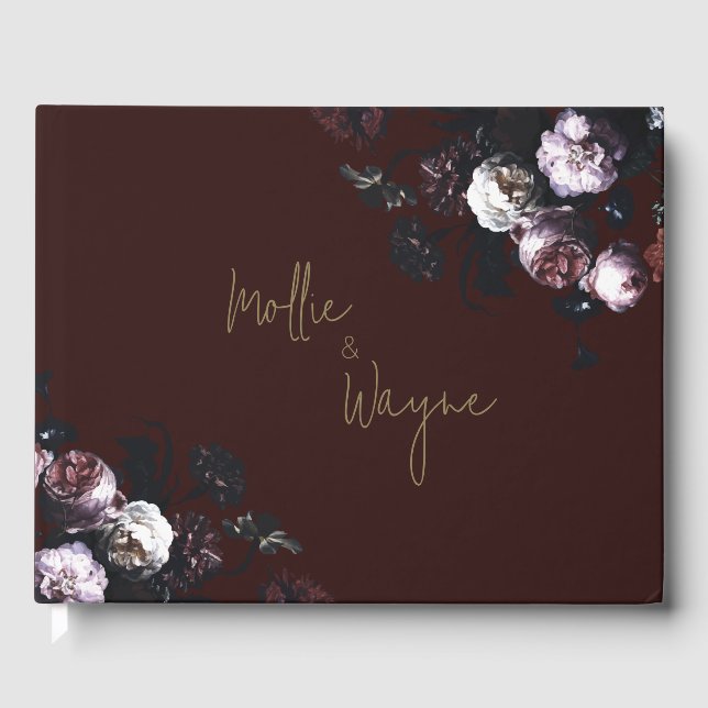 Burgundy Floral Guest Book (Front)