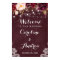 Burgundy Floral Lights Lace Wedding Welcome Sign